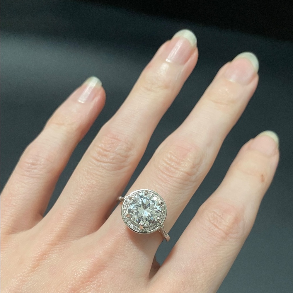 Sterling Silver large 925 cz zirconia Diamond Ring